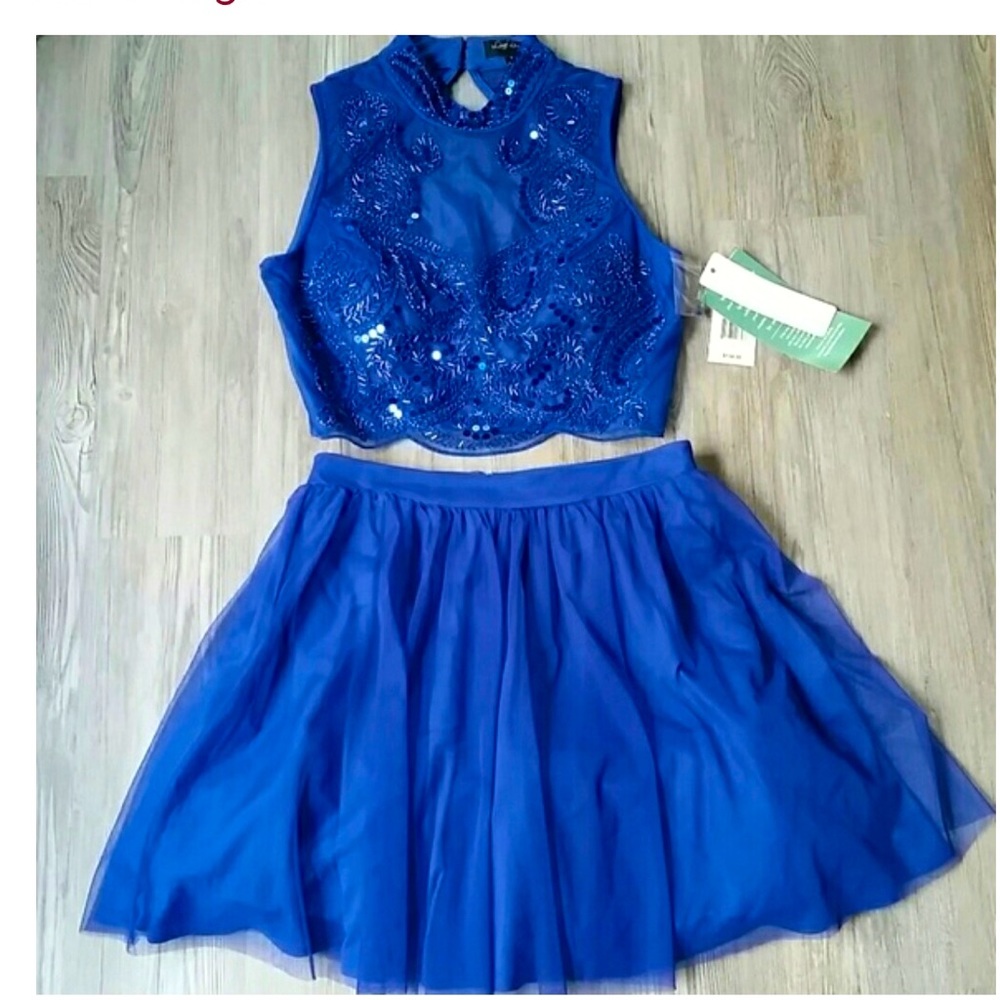 Love Reign Blue Formal Two Piece Dress